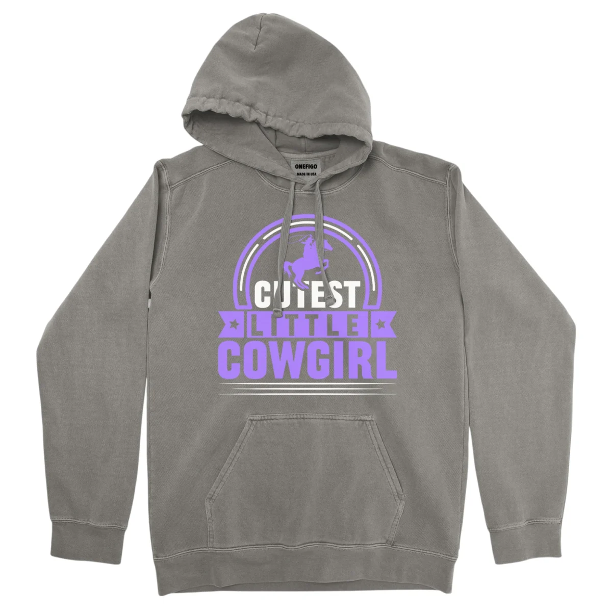 Cutest Little Cowgirl Unisex Comfort Colors Hooded Sweatshirt