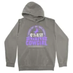 Cutest Little Cowgirl Unisex Comfort Colors Hooded Sweatshirt