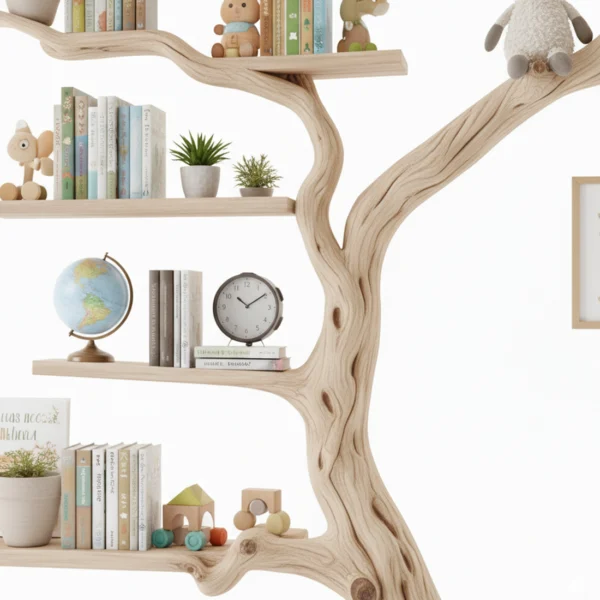 Handcrafted Tree Branch Bookshelf - Decorative & Space-Saving Book Storage Shelves