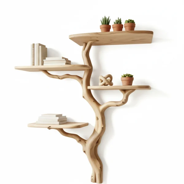 Handcrafted Tree Branch Bookshelf - Eco-Friendly Home Decor
