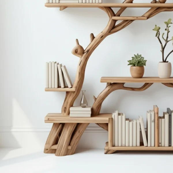 Handmade Wooden Wall Shelf with Branch Design - Bring Nature Indoors