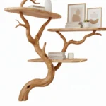 Tree-Shaped Driftwood Bookshelf | Handmade Wall Shelf from Natural Branches