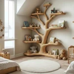 Tree-Shaped Wooden Shelf - Handcrafted Wall Art & Bookshelf
